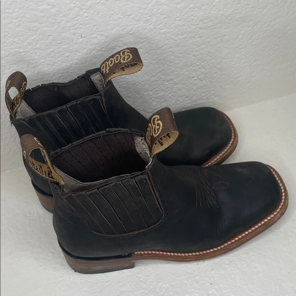 Wistom Western Brown Leather Kids Cowboy Boot 21 1/2 - Picture 4 of 8